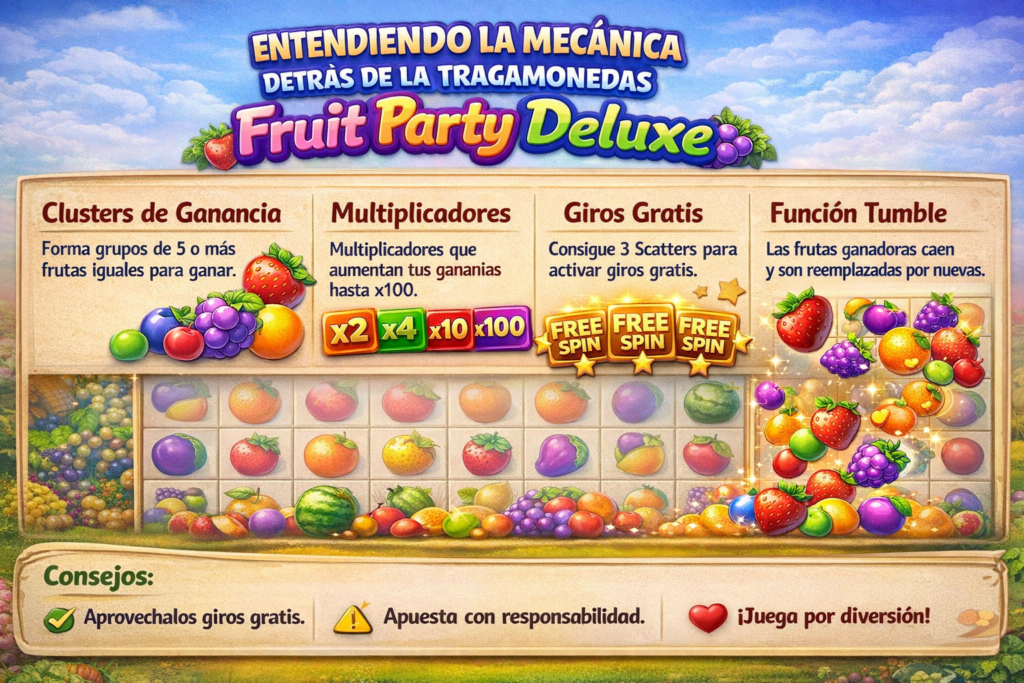 Entendiendo la mecánica detrás de la tragamonedas Fruit Party Deluxe